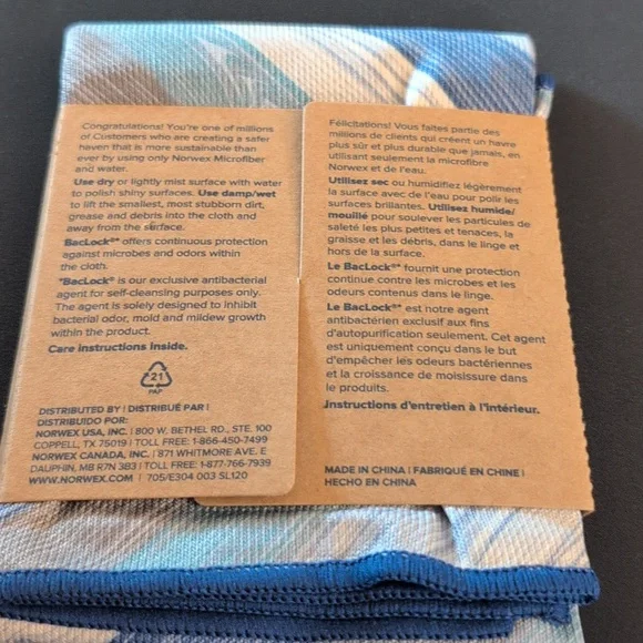 Norwex Blue Window Cloth - Picture 2 of 2